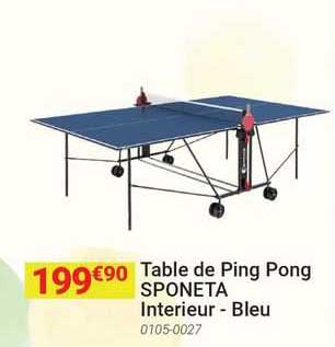 Table Ping Pong Sponeta Interieur - Bleu