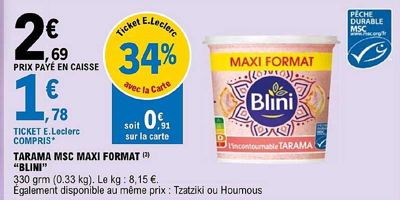 tarama msc maxi format "blini"