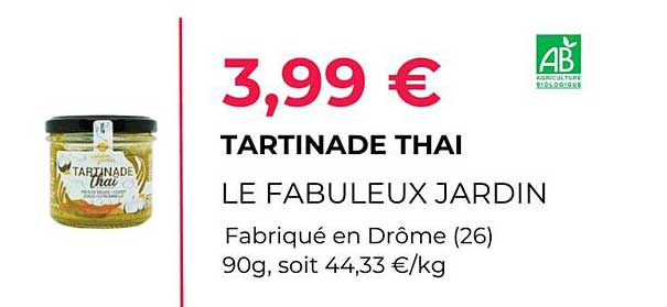 tartinade thaï le fabuleux jardin