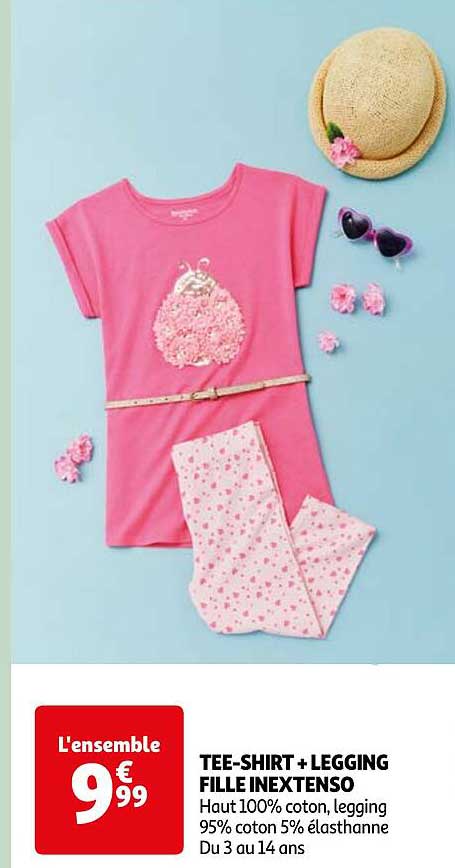 tee-shirt + legging fille inextenso