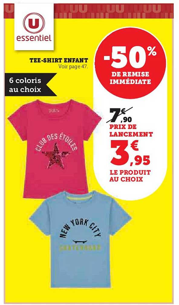 tee-shirt enfant u essentiel