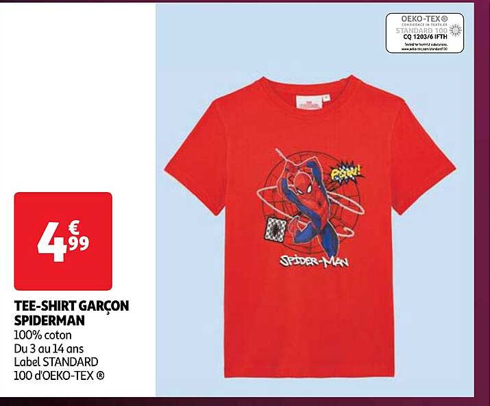 tee-shirt garçon spiderman