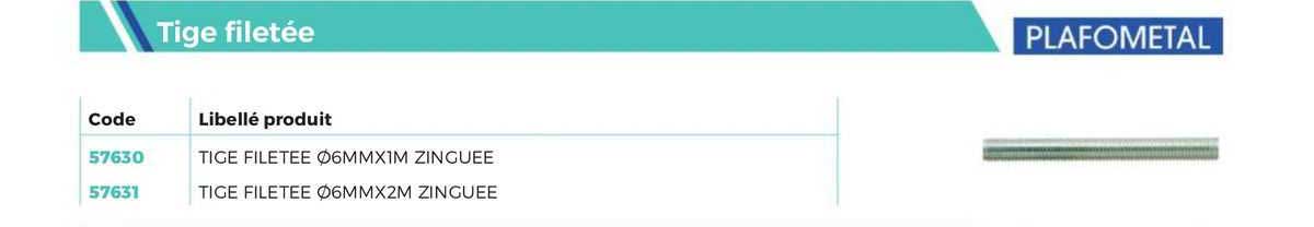 tige filetée plafometal