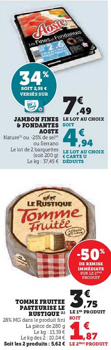 Tomme Fruitée Pasteurise Le Rustique