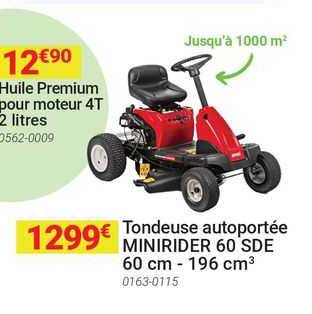 tondeuse autoportée minirider 60 sde