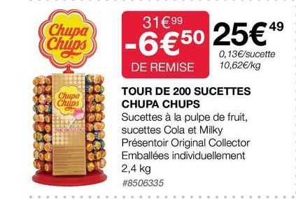 tour de 200 sucettes chupa chups