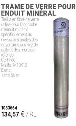 trame de verre pour enduit minéral