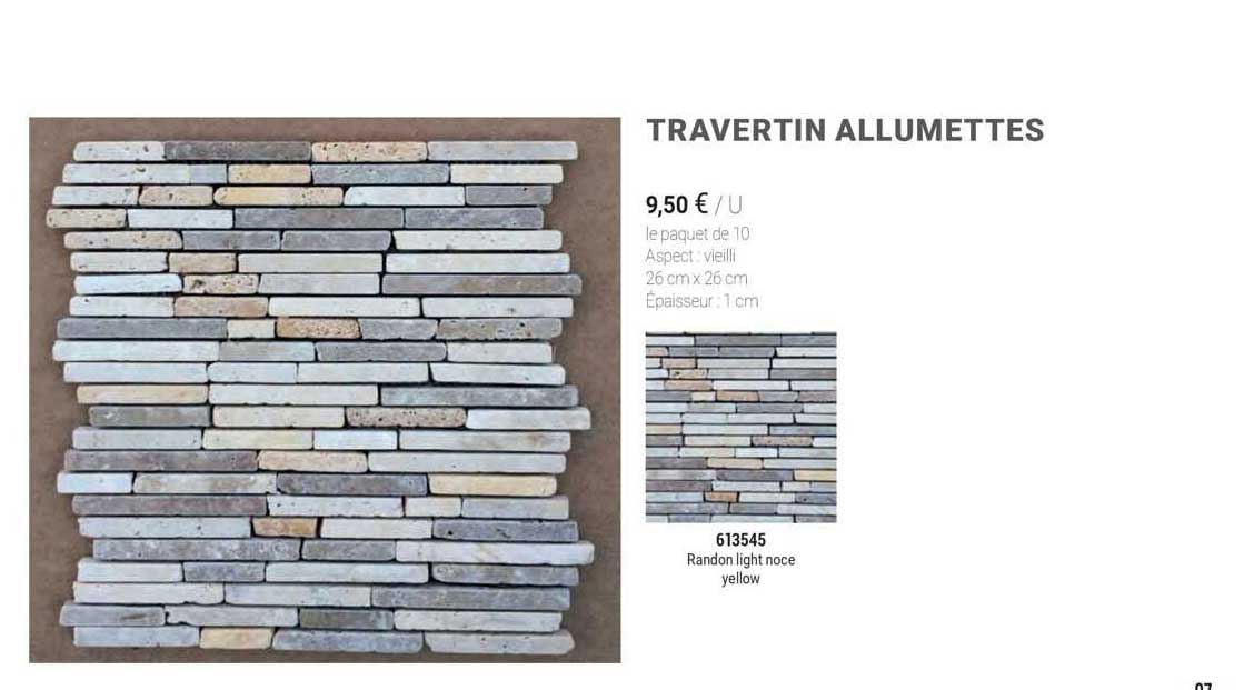 travertin allumettes