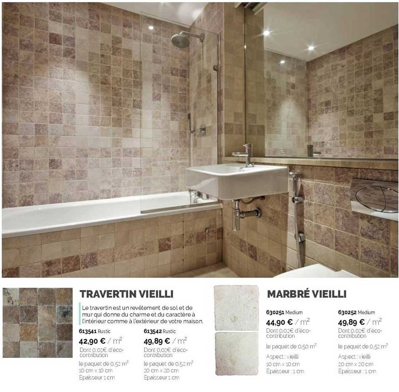 travertin vieilli, marbré vieilli