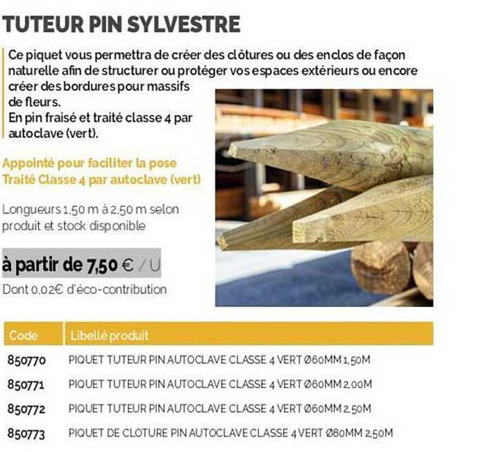 tuteur pin sylvestre