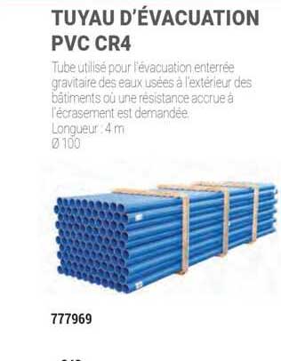 tuyau d'évacuation pvc cr4