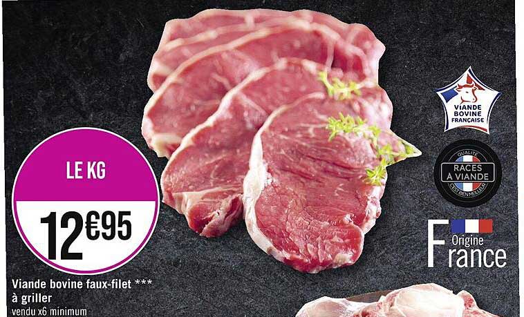 Viande Bovine Faux-filet*** à Griller