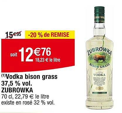 vodka bison grass 37.5% vol zubrowka