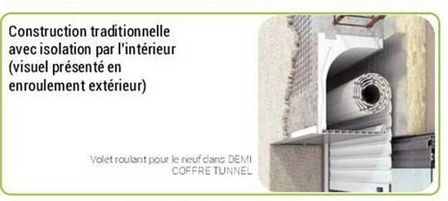volet roulant pour le neuf dans demi coffre tunnel
