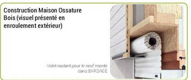 volet roulant pour le neuf monté dans bardage
