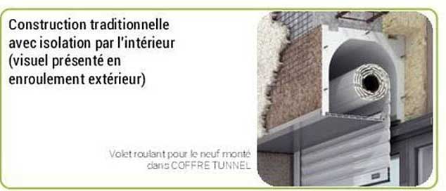 volet roulant pour le neuf monté dans coffre tunnel