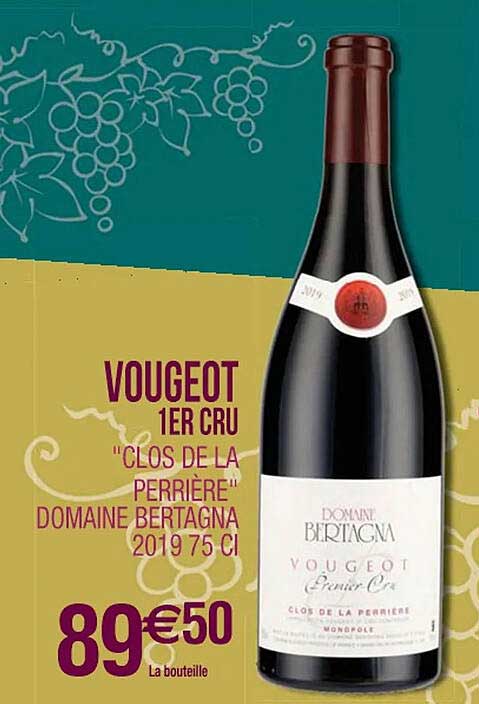 Vougeot 1er Cru "clos De La Perrière" Domaine Bertagna 2019 75 Cl