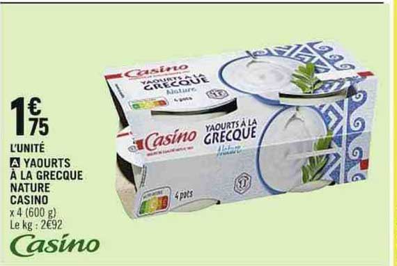 Yaourts à La Grecque Nature Casino