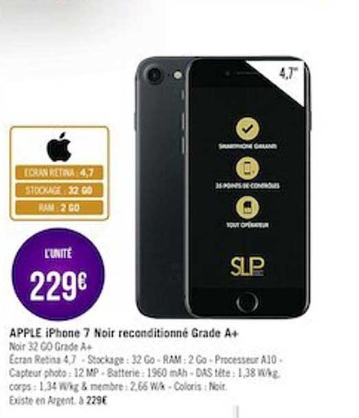 apple iphone 7 noir reconditionné grade a+