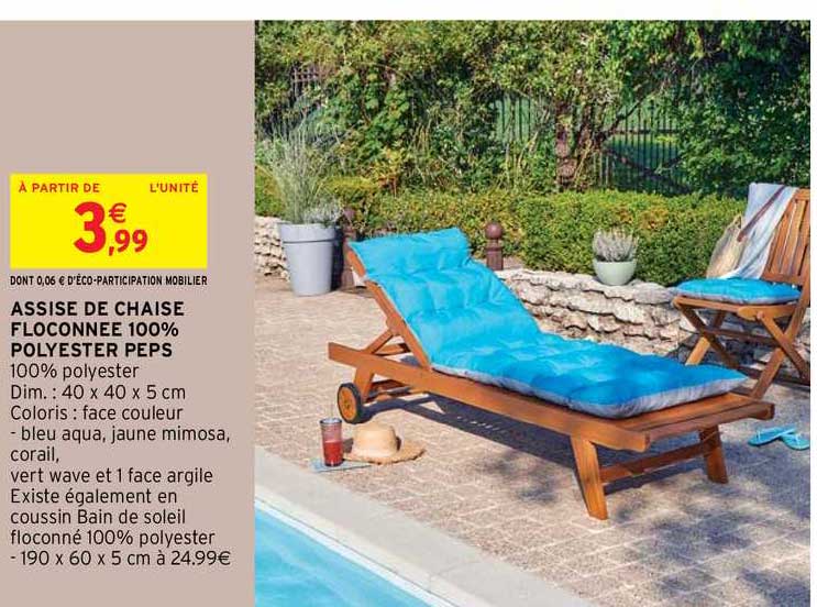 assise de chaise floconnée 100% polyester peps