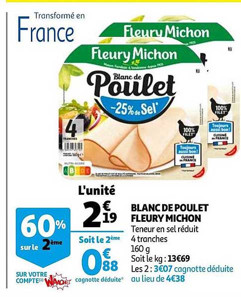 blanc de poulet fleury michon