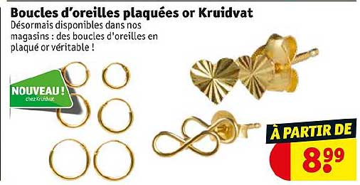 boucles d'oreilles plaquées or kruidvat