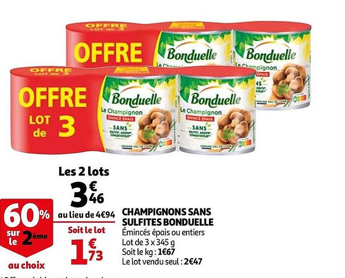 champignons sans sulfites bonduelle
