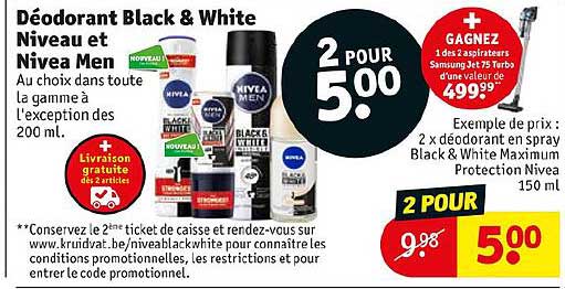 Déodorant Black & White Niveau Et Nivea Men
