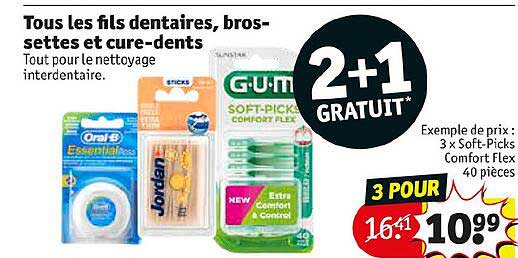 fils dentaires, brossettes et cure-dents