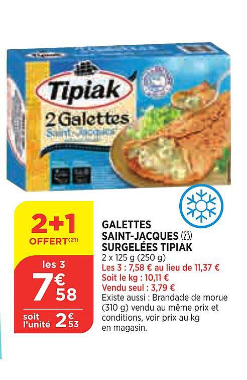 galettes saint-jacques surgelées tipiak
