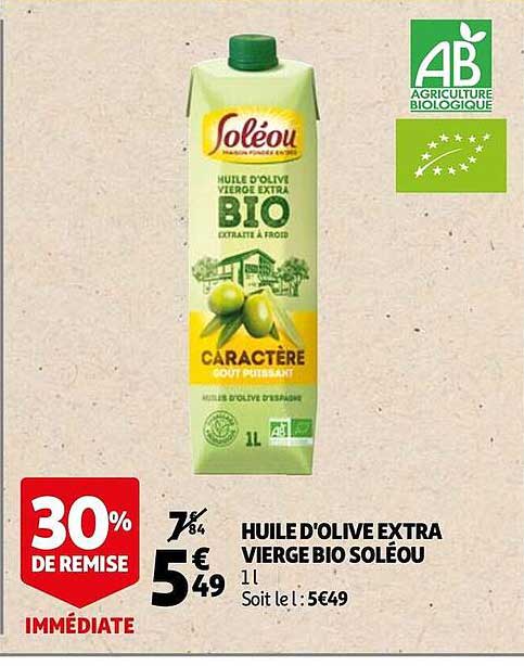 Huile D'olive Extra Vierge Bio Soléou