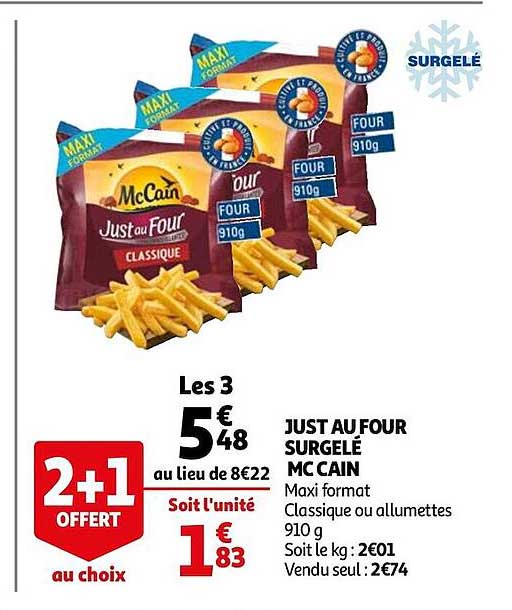 just au  four surgelé mc cain
