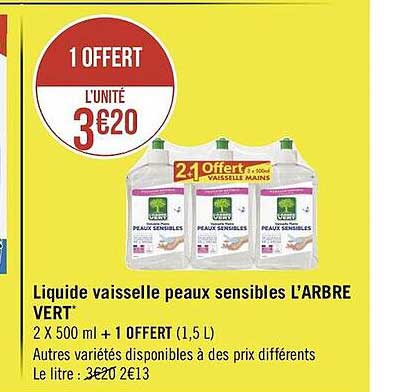 liquide vaisselle peaux sensibles l'arbre vert