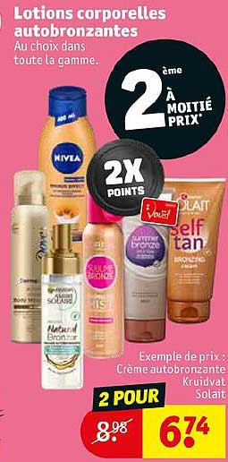 lotions corporelles autobronzantes