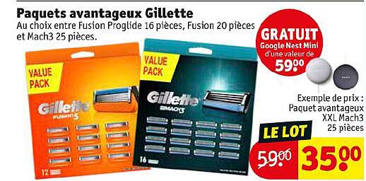 paquets avantageux gillette