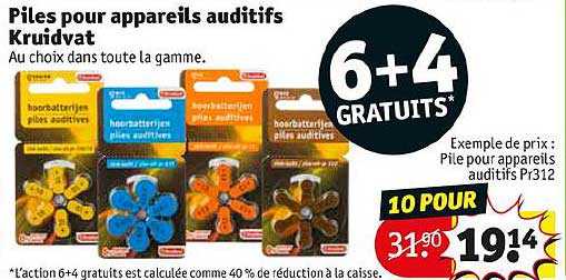 piles pour appareils auditifs kruidvat