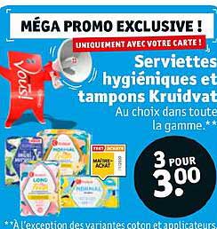 serviettes hygiéniques et tampons kruidvat
