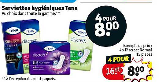serviettes hygiéniques tena