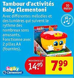 tambour d'activités baby clementoni