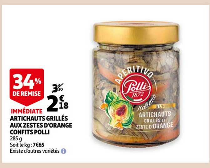 artichauts grillées aux zestes d'orange confits polli