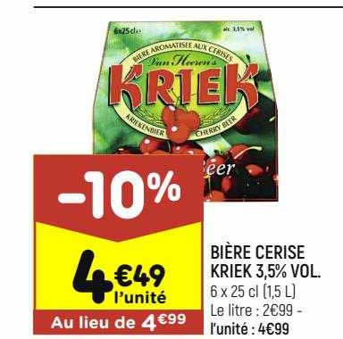 bière cerise kriek 3,5% vol.