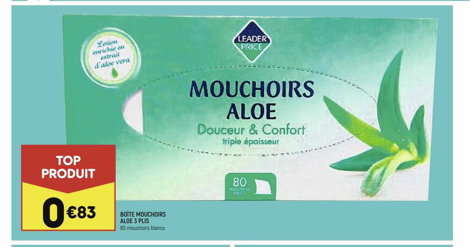 boîte mouchoirs aloé 3 plis