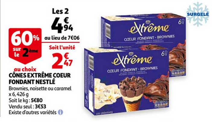 Cônes Extrême Cœur Fondant Nestlé