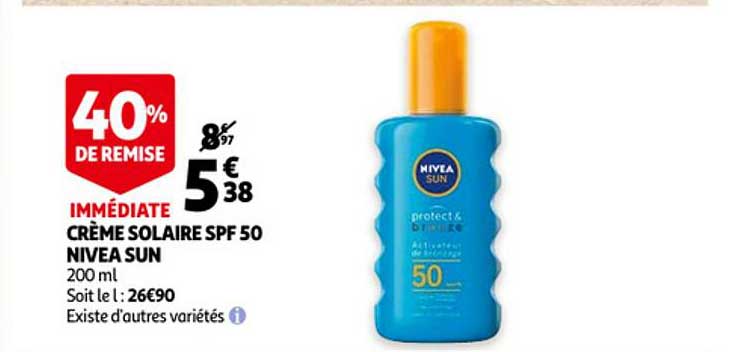 crème solaire spf 50 nivea sun