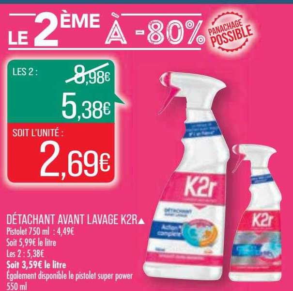 détachant avant lavage k2r