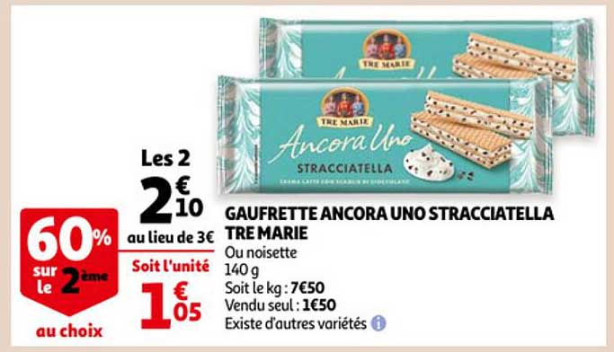 gaufrette ancora uno stracciatella tre marie