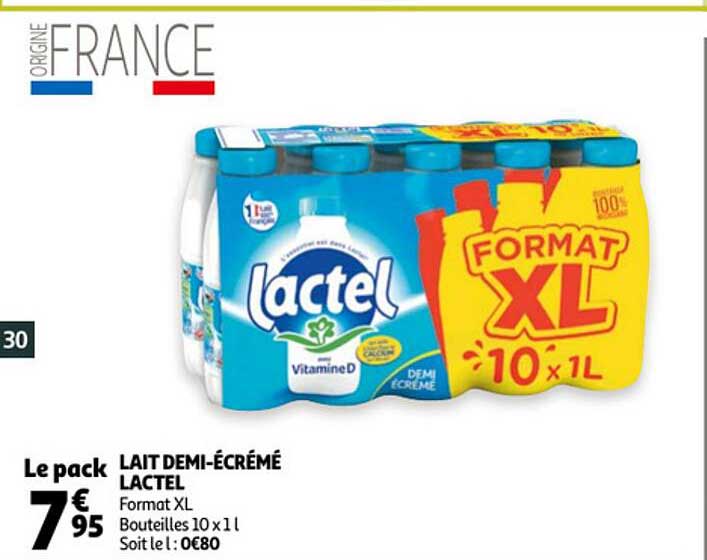 lait demi-écrémé lactel