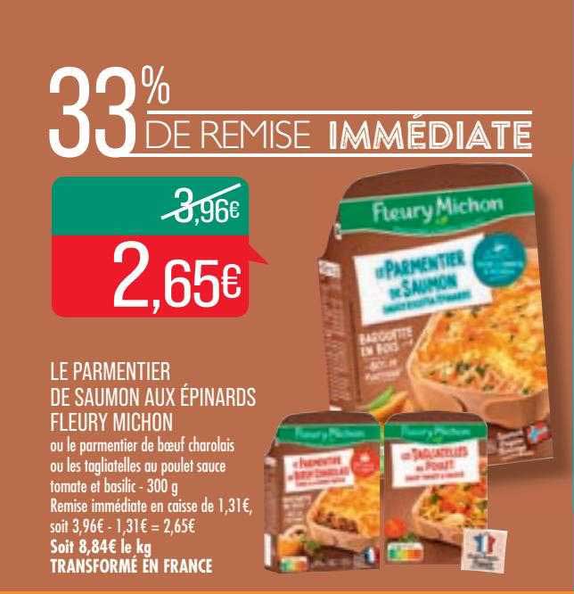 le parmentier de saumon aux épinards fleury michon