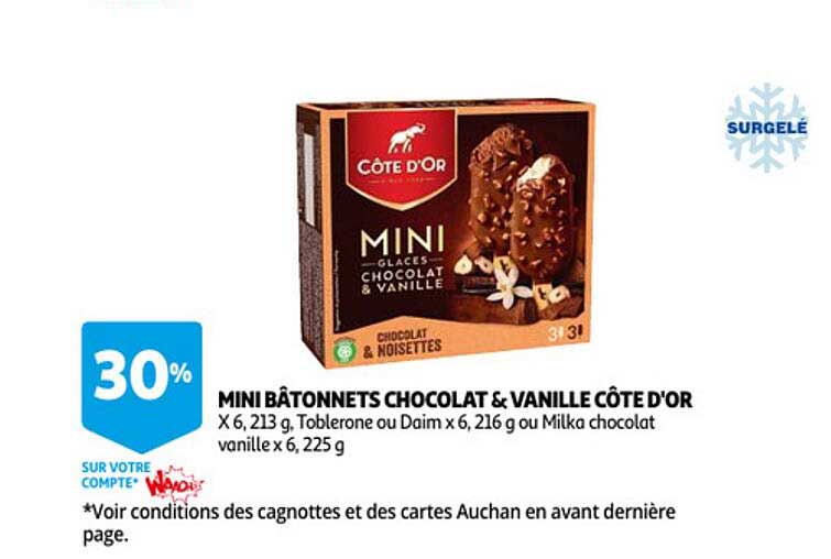 Mini Bâtonnets Chocolat & Vanille Côte D'or