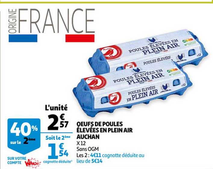 Oeufs De Poules élevées En Plein Air Auchan